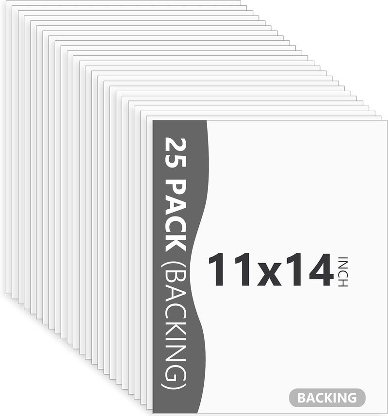 Somime 25 Pack Backing Boards Only - 11x14 Uncut White Mats Matboards, Acid Free Backerboards for Art Prints, Ideal for Photos/Pictures/Prints/Frames/Arts - Image 1